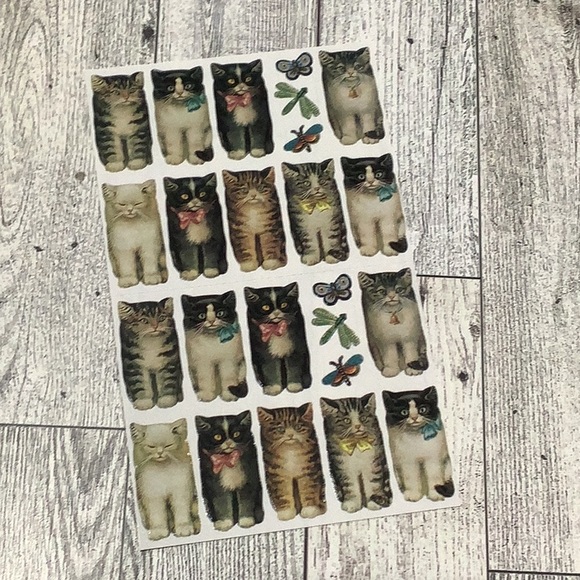 Vintage 1994 the gifted line John grossman kitties all in a row stickers - Picture 2 of 3